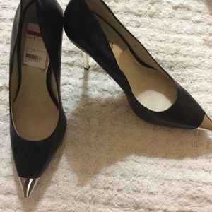 Michael Kors black and silver stiletto